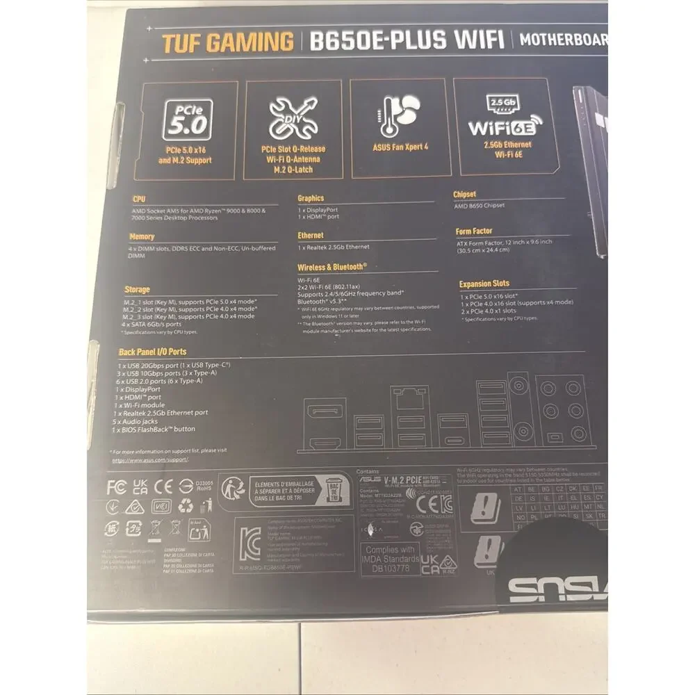 ASUS TUF Gaming B650E-PLUS WIFI ATX AM5 DDR5 PCIe 5.0 Motherboard NEW